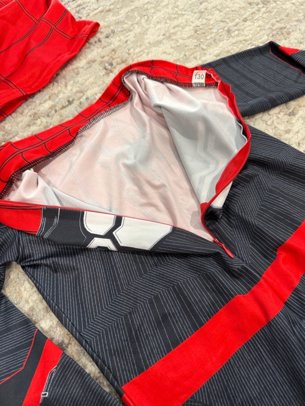 Spider-Man Inspired Kids Red and Black Jumpsuit Costume - Picture 5 of 7